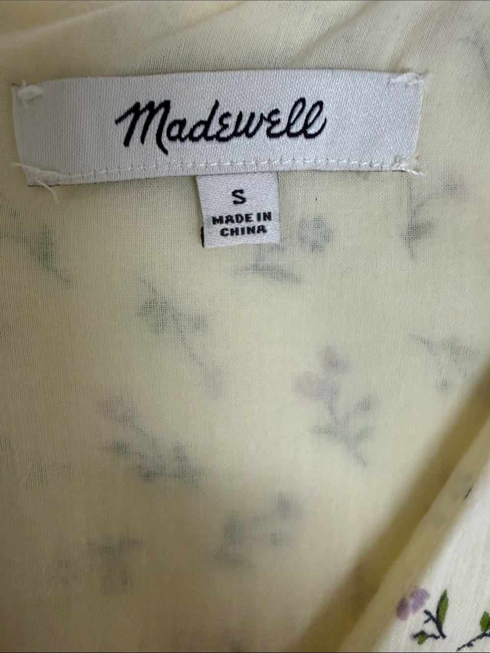 Madewell Cream Floral Maxi Dress with Navy Trim - Picture 6 of 8